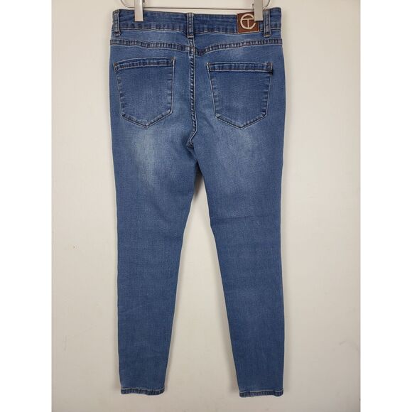 Tahari Chloe Fit Solution Skinny Leg Jeans 4/27 Womens Mid Rise Medium Wash - Picture 4 of 6